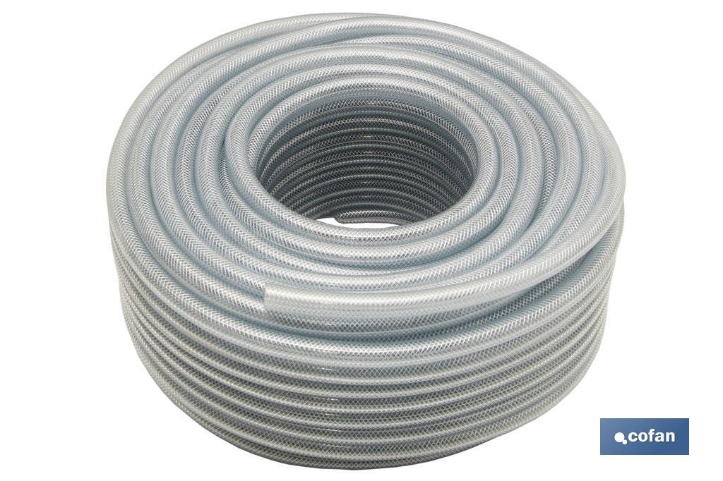 MANGUERA PVC CRISTAL C/REFUERZO 19x26mm/50m (PACK: 1 UDS)